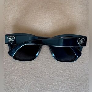 Chanel classic black heart sunglasses